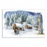 Winter Town And Carriage 36x24 Canvas Wall Art