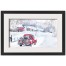 Dashing Through The Snow Truck 30X20 Black Framed Print Under Glass
