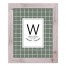 Sage Windowpane Monogram 16x16 Personalized Western White Framed Print