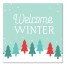 Welcome Winter Retro Forest 12x12 Canvas Wall Art