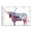 Patriotic Bull 36x24 Canvas Wall Art
