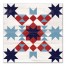Patriotic Quilt Pattern 20x20 Canvas Wall Art