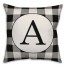Black Buffalo Check Monogram 18x18 Personalized Spun Poly Pillow