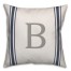 Blue Farmhouse Stripe Monogram 18x18 Personalized Spun Poly Pillow