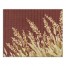 Gold Painted Wheat Grass On Red With Pattern 24x30 Canvas Wall Art
