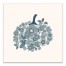 Pumpkin Blue Flowers 30x30 Canvas Wall Art