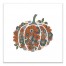 Pumpkin Flowers Lines Overflow 30x30 Canvas Wall Art