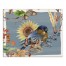 Fall Bird On Branch Blue 16x20 Canvas Wall Art
