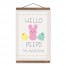 Hello Peeps Personalized 12x18 Teak Hanging Canvas