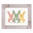Easter Bunny Lineup On Grid 11x14 Western White Framed Print