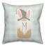 Cute Bunny Gnome on Check Personalized 18x18 Indoor / Outdoor Pillow