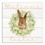 Welcome Easter Bunny Wreath 24x24 Canvas Wall Art