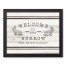 Welcome Burrow Bunny Personalized 11x14 Black Floating Framed Canvas