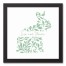 Floral Bunny Personalized 12x12 Black Floating Framed Canvas