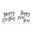 Merry Christmas Typography 2 20x20 Canvas Wall Art