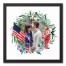 Americana Wreath Personalized 16x16 Black Framed Canvas