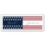 Stars and Stripes Personalized 12x36 White Framed Print Under Plexiglass