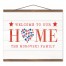 Welcome to Our Home Personalized 16x20 Teak Hanging Canvas