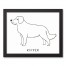 Simple Golden Retriever Profile Sketch Personalized 11x14 Black Framed Canvas