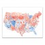 American Flower Map 18x24 Canvas Wall Art