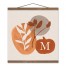 Simple Harvest Monogram Personalized 16x16 Teak Hanging Canvas