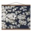 White Blossoms on Navy 16 x 20 Teak Hanging Canvas