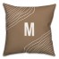 Taupe Monogram Wavy Lines Personalized 18 x 18 Indoor / Outdoor Pillow
