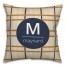 Monogram Fall Plaid Personalized 18 x 18 Indoor / Outdoor Pillow