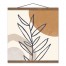 Mid Mod Arch Leaves 16 x 16 Teak Hanging Canvas