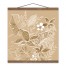 Neutral Tropical Flowers 16 x 16 Teak Hanging Canvas