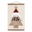 Layered Christmas Tree Personalized 12 x 18 Teak Hanging Canvas