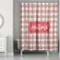 Christmas Plaid Personalized 71 x 74 Shower Curtain