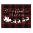 Plaid Santa's Sleigh Personalized 20 x 16 Canvas Wall Art