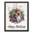 Merry Christmas Photo Wreath Personalized 17.73 x 21.73 Black Framed Canvas