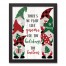 There's No Place like Gnome Personalized 12.73 x 15.73 Black Framed Canvas