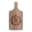 Monogram Leaf Wreath Personalized 8 x 17 Walnut Paddle Cutting Board