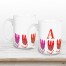 Funky Tulip Monogram Personalized 5 x 4.62 Mug