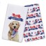 Red Woof and Blue Pup 16 x 25 Towel
