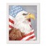 Patriotic Eagle 17.63 x 21.63 White Framed Canvas