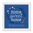 Home Sweet Home Personalized 17.63 x 17.63 White Framed Canvas