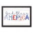 God Bless America Typography 19.73 x 13.73 Black Framed Canvas