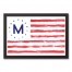 Flag Monogram Personalized 19.73 x 13.73 Black Framed Canvas