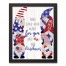 Made for You and Me Patriotic Gnomes Personalized 12.73 x 15.73 Black Framed Canvas