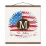 Sunflower Monogram Personalized 16 x 16 Teak Hanging Canvas