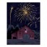 Farm Fireworks 11 x 14 Canvas Wall Art