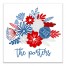 Patriotic Flower Bunch Personalized 16 x 16 Canvas Wall Art