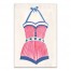 Candy Cane Swimsuit 12 x 18 Canvas Wall Art