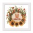 Fall Floral Monogram Personalized 16 x 16 White Framed Print Under Plexiglass