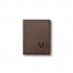 Delicate Twig Wreath Monogram Personalized 4.5 x 5.5 Brown Leather Passport Holder