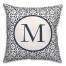 Navy Petals Personalized 18 x 18 Indoor / Outdoor Pillow